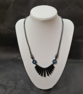 Naszyjnik hematytowy z turkusowymi akcentami