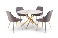 Stół złoty okrągły biały marmur złote nogi 110cm