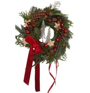 Wianek świąteczny Boże Narodzenie stroik na drzwi czerwień