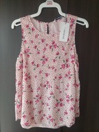 Plisowana różowa bluzka w kwiatki Stradivarius M