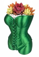 Stylowa doniczka Gorset Sukulenty Kaktusy zielono niebieska zmienia kolor