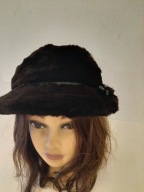 TOCZEK CZAPKA KAPELUSZ Z FUTRA NATURALNEGO VINTAGE PÄLS PALS ORYGINALNE