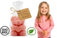 Świeca sojowa Różowy MIŚ 6x5 Podziękowanie Prezent na urodziny lub Chrzciny