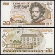 BNA - AUSTRIA 20 Szylingów 1986 D 213373 C # P148 # XF+