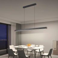 Nowoczesna lampa wisząca LED 120 cm czarna pilot ściemnianie