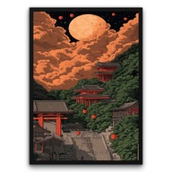 Plakat z ramą 21x30cm Schody do Ognistego Nieba Hit Prezent Obraz 21x30