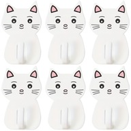 WIESZAKI SAMOPRZYLEPNE WIESZACZKI HACZYKI MOCNE DUŻE DZIECIĘCE KOTEK 6 SZT.