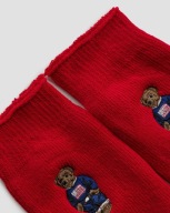 GRUBE SKARPETY BAWEŁNIANE Z MISIEM POLO BEAR RALPH-LAUREN CZERWONE 1 SZT
