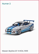Model 1:43 Fast & Furious Szybcy i Wściekli Nissan Skyline GT-R (R34)