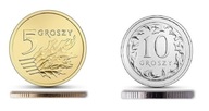 5, 10 gr groszy 2010 - 2 szt. MENNICZE st. 1 woreczka bankowego