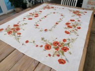 LNIANY NATURALNY OBRUS KWIATY POLNE MAKI CHABRY KŁOSY 140x170 nr.19