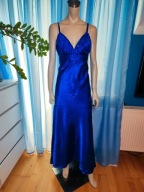 Długa satynowa wieczorowa suknia cekiny M/L (15)