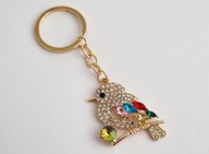 PIĘKNY BRELOK CYRKONIE KOLOROWY PTAK