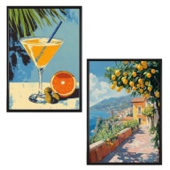 Plakat Zestaw 50x70 2 szt. plakaty ,postery,RETRO,PASTEL,KUCHNIA