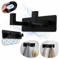 HACZYK WIESZAK NA RĘCZNIKI ŁAZIENKOWE PROSTY CZARNY SOLIDNY PODWÓJNY ŁADNY