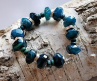 Bransoletka na gumce z agatu