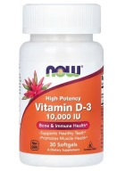 WITAMINA D3 10000 IU NOW FOODS VITAMIN D-3 30 kapsułek softgels