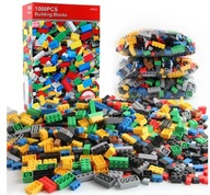 KLOCKI KONSTRUKCYJNE DUŻY ZESTAW 1000 ELEMENTÓW KREATYWNE DO BUDOWANIA
