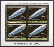 **CZAD ARK.983 ZŁOTA FOLIA -STEROWIEC HINDENBURG, ZEPPELIN STATUA WOLNOŚCI