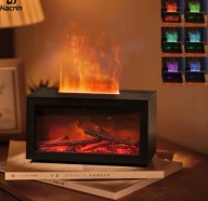 Nawilżacz Powietrza LED Kominek Efekt Ognia Dyfuzor Zapachowy Aromaterapia