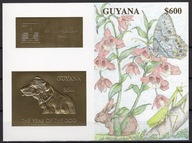 **822 GUJANA BL.388 = 50E - PIES, ROK PSA - SREBRNA FOLIA