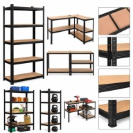 REGAŁ METALOWY MAGAZYNOWY WARSZTATOWY WCISKANY 180X90X40CM CZARNY 875 kg