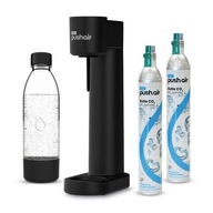 Saturator do wody Dafi PushAir czarny z 2 nabojami i butelką 0,7 l