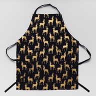 Fartuch świąteczny w renifery home&you czarny złoty Glamour na prezent glam