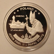 PAPIEŻ JAN PAWEŁ II 78 PIELGRZYMKA POLSKA GNIEZNO, MALAWI 2009, SREBRZONA