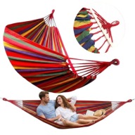 HAMAK OGRODOWY DREWNIANY DWUOSOBOWY DUŻY HUŚTAWKA TURYSTYCZNY MOCNY DRĄŻEK