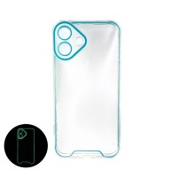 Etui fluorescencyjne świecące w ciemności do iPhone 16 NIEBIESKIE