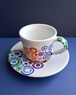 Ręcznie malowana filiżanka do espresso z talerzykiem na WOŚP