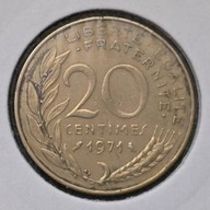 *FRANCJA [0112]*20 centymów CENTIMES 1971 Piąta Republika, Marianna Rośliny