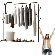 WIESZAK STOJĄCY NA UBRANIA DO GARDEROBY PODŁOGOWY CZARNY