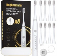 SZCZOTECZKA SONICZNA DO ZĘBÓW ELEKTRYCZNA 38000 obr/min 8 KOŃCÓWEK + ETUI