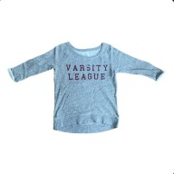 Sweter bluza damska szara z napisem rękaw 3/4 S H&M