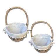 KOSZYK WIKLINOWY WIELKANOCNY DEKORACYJNY KOSZYCZEK DO ŚWIĘCONKI SZARY 30 CM