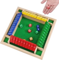 DREWNIANA GRA PLANSZOWA SHUT THE BOX KOSTKI MATEMATYCZNE PREZENT PODRÓŻNY