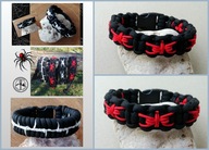 PARACORD BRANSOLETKA - SPIDER - GOTHIC PUNK ROCK METAL WITCH EDC - 23cm