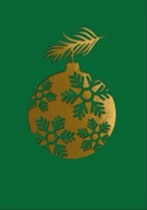 Kartka Bożonarodzeniowa BOMBKA ZIELONO ZŁOTA