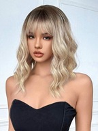 Peruka damska z grzywką naturalne fale ombre