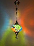 pojedyncza turecka lampa wisząca z mozaiki