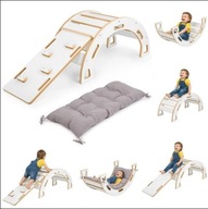 BUJAK MONTESSORI DZIECKA PODUSZKA ZJEZDZALNIA SCIANKA WSPINACZKOWA BIALY