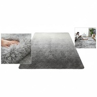 Puszysty dywan shaggy do salonu z długim włosiem 160x120cm miękki szary