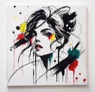 "Kolorowy Szept (333)" – ekspresyjny portret kobiety .dla 884 Skubalskich