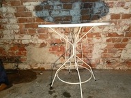 Biały stolik ogrodowy nr.1 PRL VINTAGE