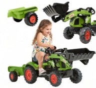 TRAKTOR NA PEDAŁY Z ŁADOWARKĄ Z PRZYCZEPKĄ FALK CLAAS ARION 410 DLA DZIECI