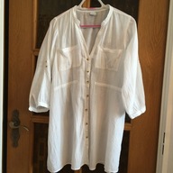 SUKIENKA TUNIKA GINA TRICOT (S) BIAŁA BAWEŁNA ROZPINANA