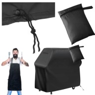 POKROWIEC NA GRILL OGRODOWY WODOODPORNY MOCNY SOLIDNY TRWAŁY 145X61X117 CM