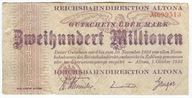 Niemcy - Banknot - 200 Millionen Mark - 1923 - Reichsbahn - ALTONA